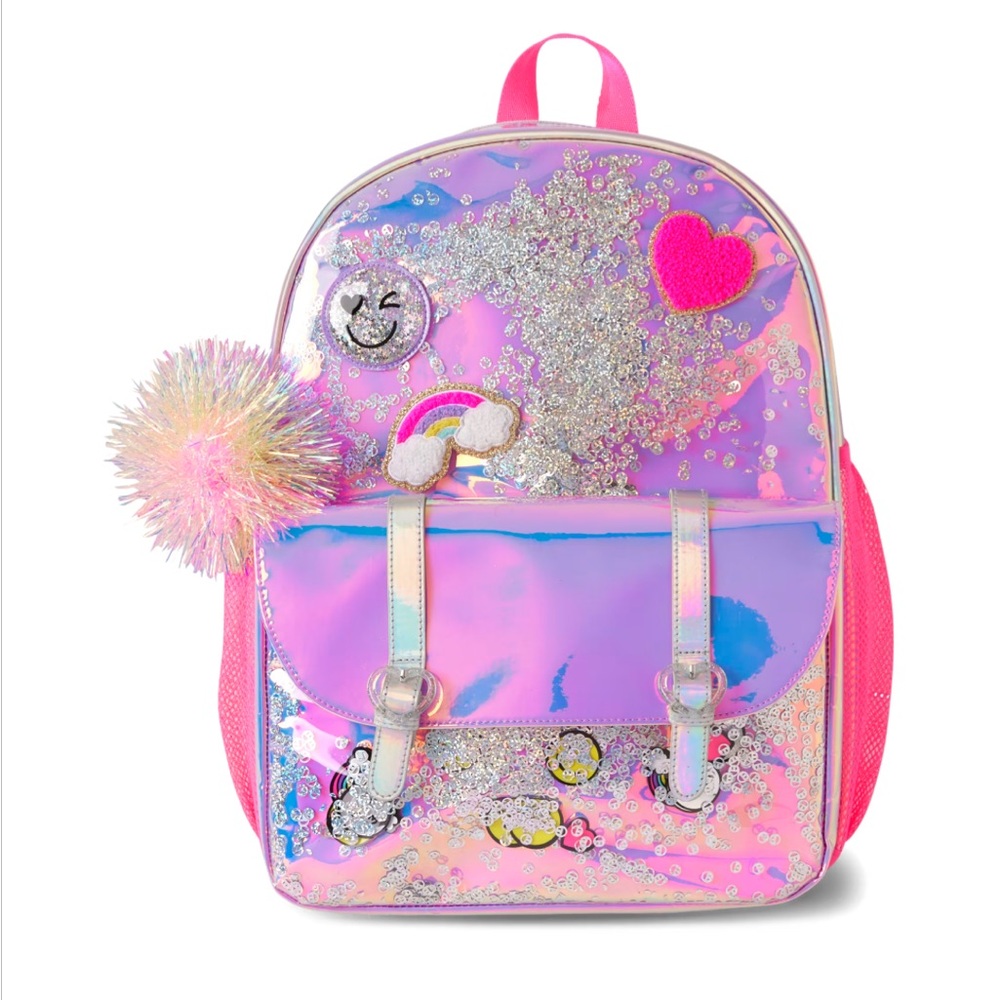 The Children's Place Pink and Silver Glitter Backpack